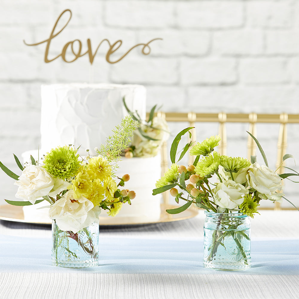 Vintage Blue Glass Tea Light Holder (Set of 8) - Alternate Image 4 | My Wedding Favors