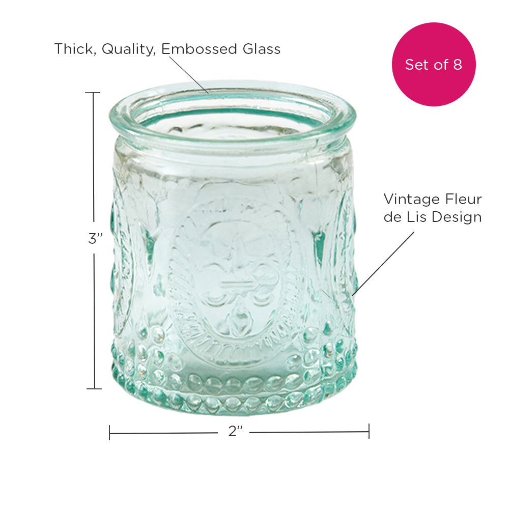 Vintage Blue Glass Tea Light Holder (Set of 8) - Alternate Image 5 | My Wedding Favors