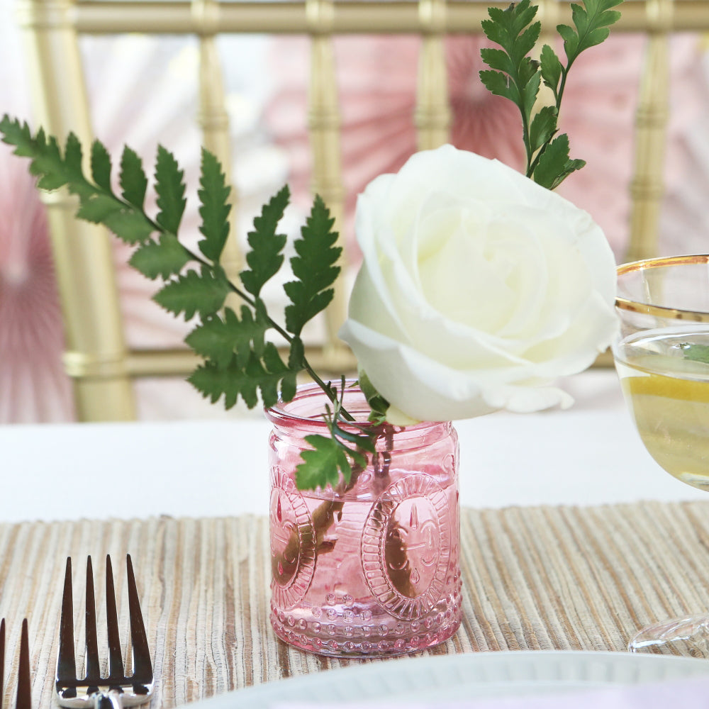 Vintage Pink Glass Tea Light Holder (Set of 4) - Alternate Image 3 | My Wedding Favors