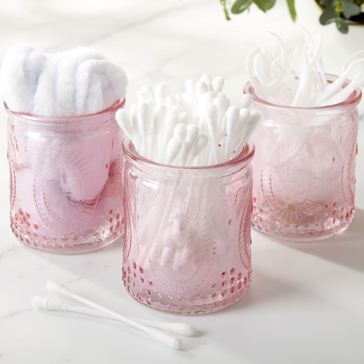 Vintage Pink Glass Tea Light Holder (Set of 4) - Alternate Image 7 | My Wedding Favors