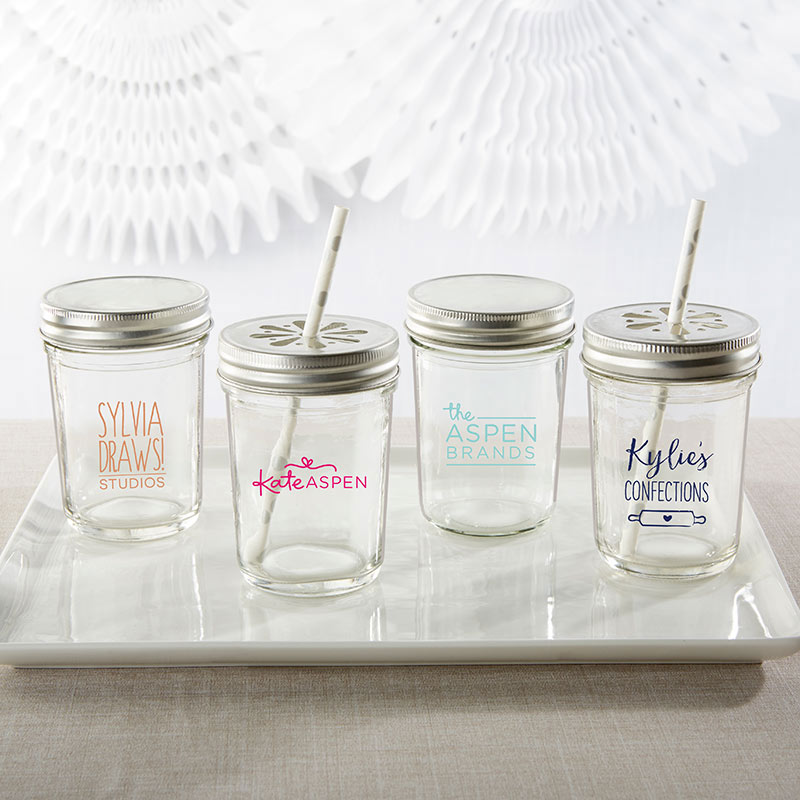 Personalized Custom Design Printed Glass Mason Jar (Set of 12)