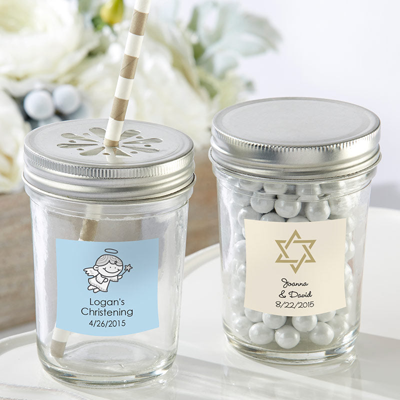 Personalized 8 oz. Glass Mason Jar (Set of 12)