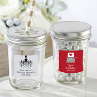 Thumbnail for Personalized 8 oz. Glass Mason Jar with Your Choice of Lid-Wedding  (Set of 12)