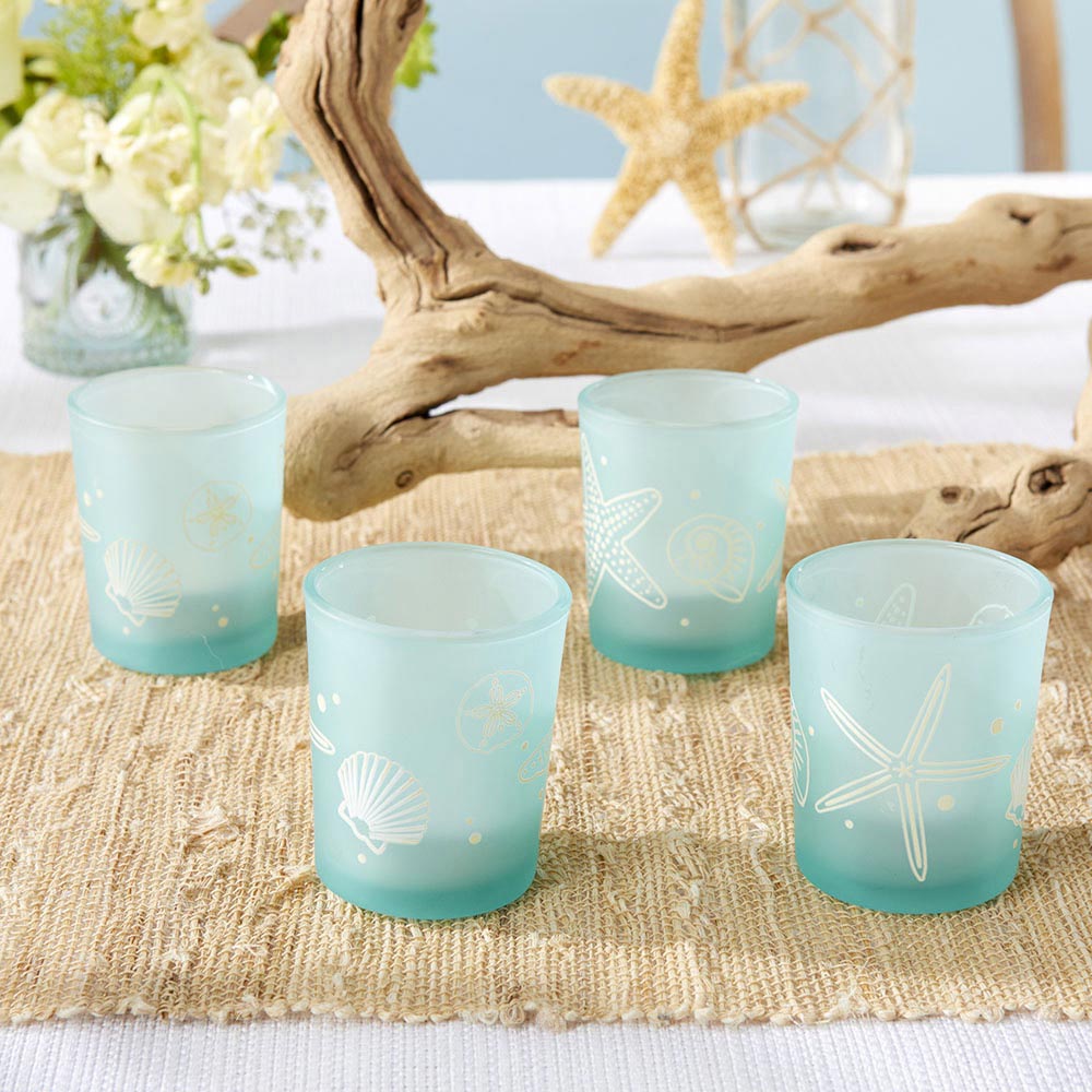 Beach Party Frosted Glass Votive (Set of 4) - Main Image | My Wedding Favors