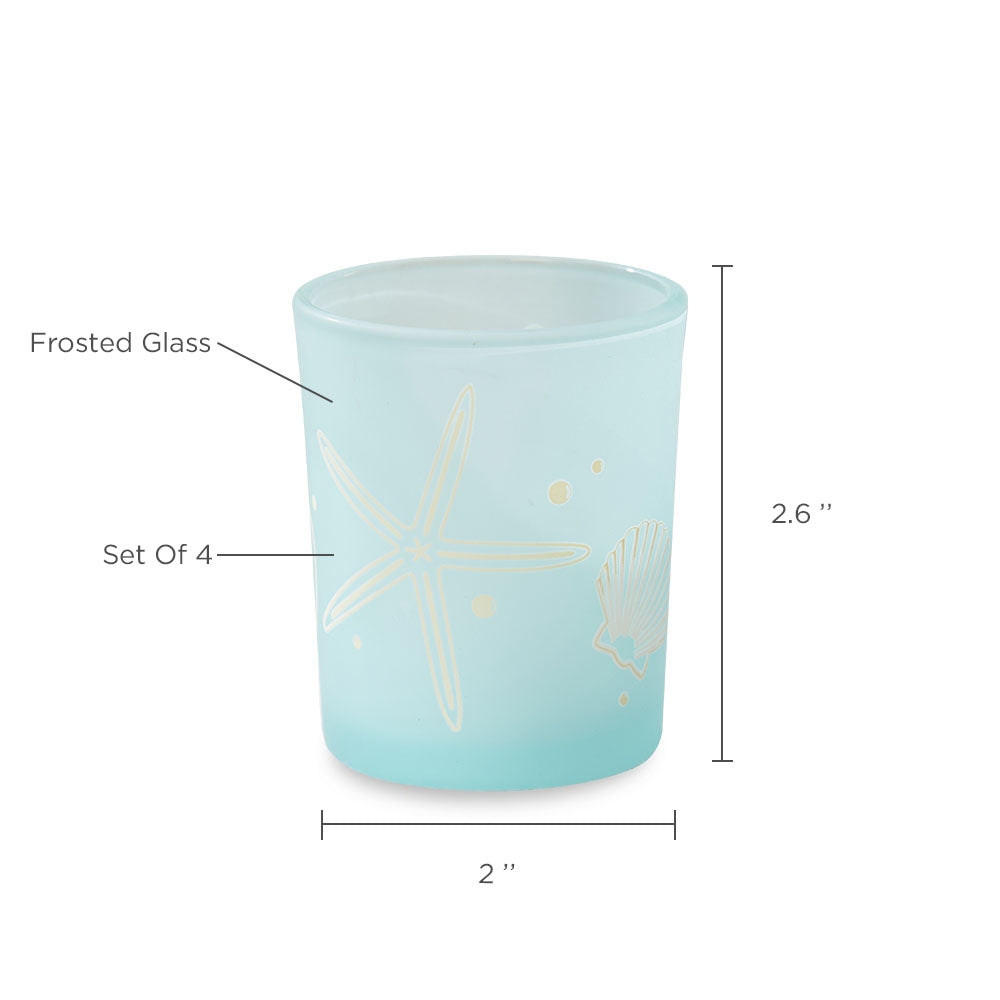 Beach Party Frosted Glass Votive (Set of 4) - Alternate Image 5 | My Wedding Favors