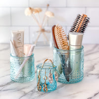 Thumbnail for Nesting Vintage Blue Glass Tea Light Holder (Set of 3) - Alternate Image 5 | My Wedding Favors