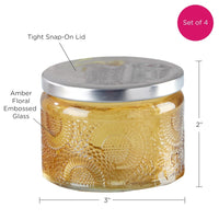 Thumbnail for Garden Blooms Glass Tea Light Holder - Amber (Set of 4) - Alternate Image 6 | My Wedding Favors