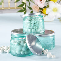 Thumbnail for Garden Blooms Glass Tea Light Holder - Blue (Set of 4) - Alternate Image 2 | My Wedding Favors