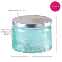 Thumbnail for Garden Blooms Glass Tea Light Holder - Blue (Set of 4) - Alternate Image 6 | My Wedding Favors