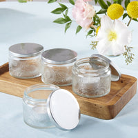 Thumbnail for Garden Blooms Glass Tea Light Holder - Clear (Set of 4) - Main Image | My Wedding Favors