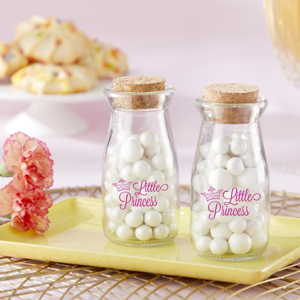 3.8 oz. Vintage Milk Bottle Favor Jar - Little Princess (Set of 18) - Main Image | My Wedding Favors