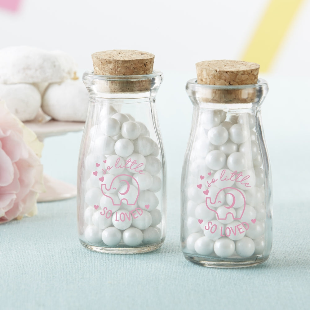 3.8 oz. Vintage Milk Bottle Favor Jar - Pink Elephant (Set of 18)