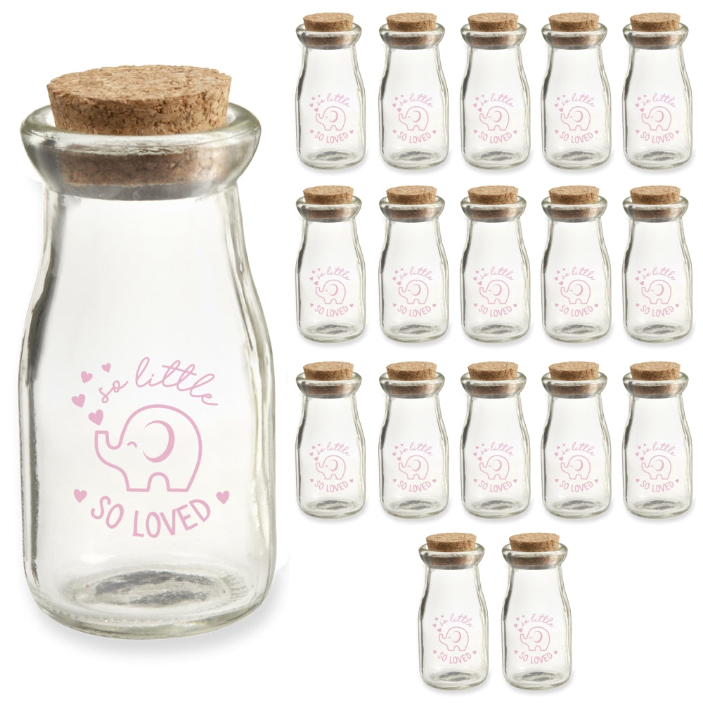 3.8 oz. Vintage Milk Bottle Favor Jar - Pink Elephant (Set of 18)