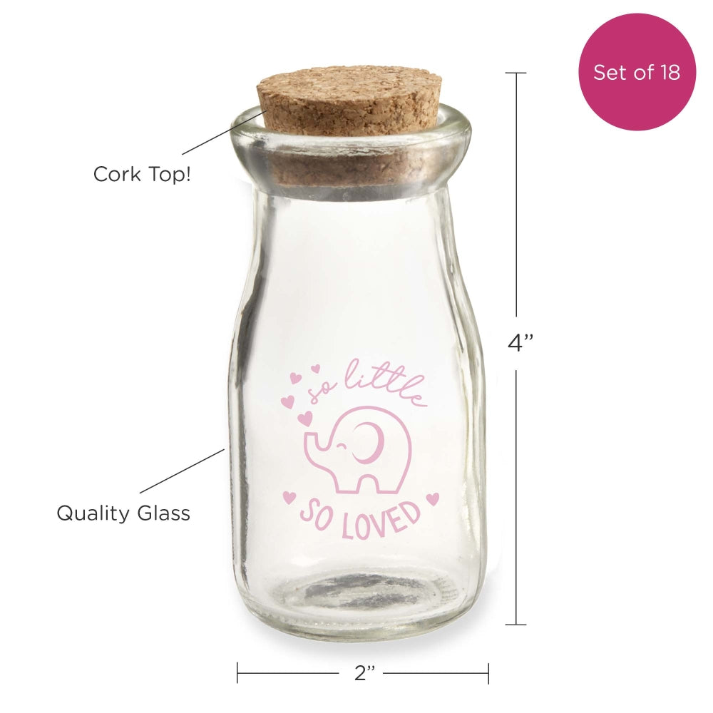 3.8 oz. Vintage Milk Bottle Favor Jar - Pink Elephant (Set of 18)