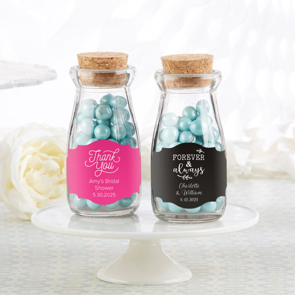 Personalized 3.8 oz. Vintage Milk Bottle Favor Jar (Set of 18) - Alternate Image 2 | My Wedding Favors