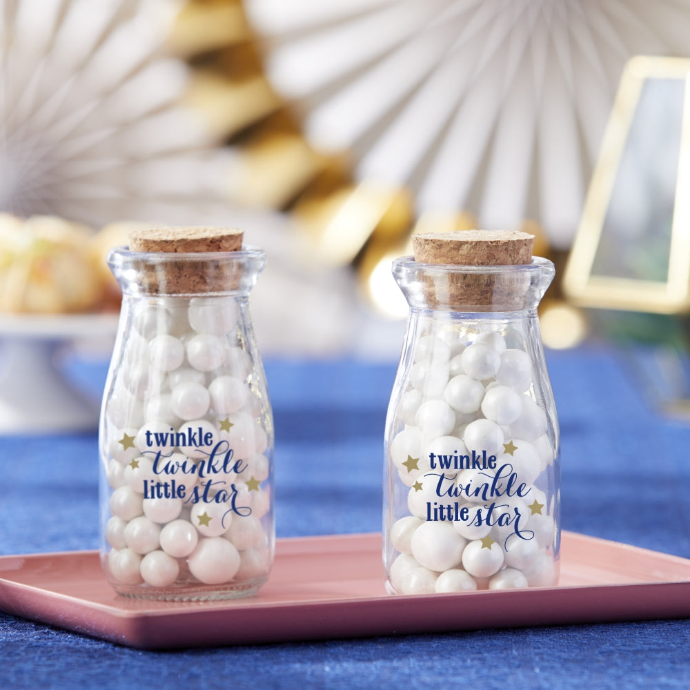 3.8 oz. Vintage Milk Bottle Favor Jar - Twinkle Twinkle (Set of 18)