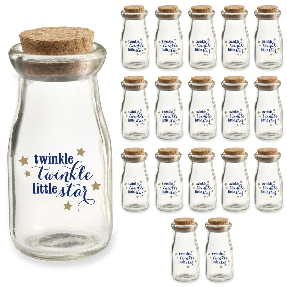 3.8 oz. Vintage Milk Bottle Favor Jar - Twinkle Twinkle (Set of 18)