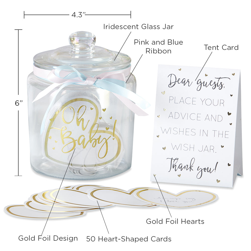 Iridescent Baby Shower Wish Jar with Heart Shaped Cards - Alternate Image 6 | My Wedding Favors