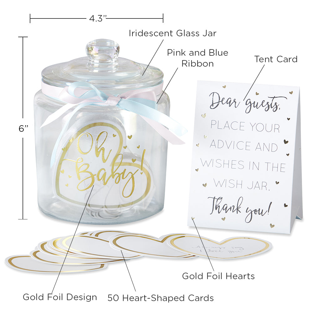 Iridescent Baby Shower Wish Jar with Heart Shaped Cards - Alternate Image 6 | My Wedding Favors