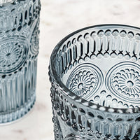Thumbnail for 13 oz. Vintage Textured Smoke Blue Drinking Glass Cups (Set of 6) - Alternate Image 4 | My Wedding Favors
