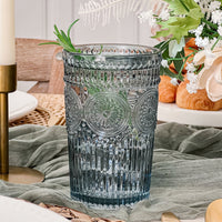 Thumbnail for 13 oz. Vintage Textured Smoke Blue Drinking Glass Cups (Set of 6) - Alternate Image 7 | My Wedding Favors
