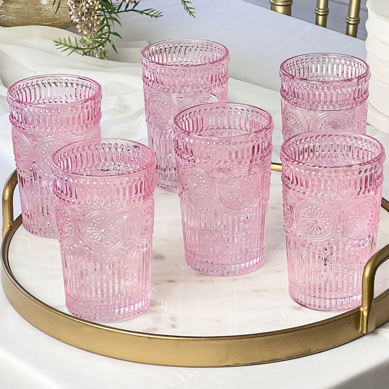 Pink Depression Glass Set, Vintage Pink Glass Tumbler, Pink Glass Handled  Cup, Retro Vanity Decor 