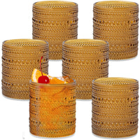 10 oz. Textured Hobnail Beaded Amber Rocks Drinking Glasses (Set of 6) - Alternate Image 8 | My Wedding Favors