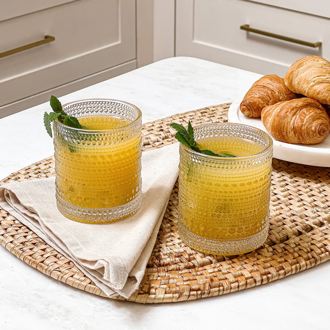 10 oz. Textured Hobnail Beaded Clear Rocks Drinking Glasses (Set of 6) - Alternate Image 4 | My Wedding Favors