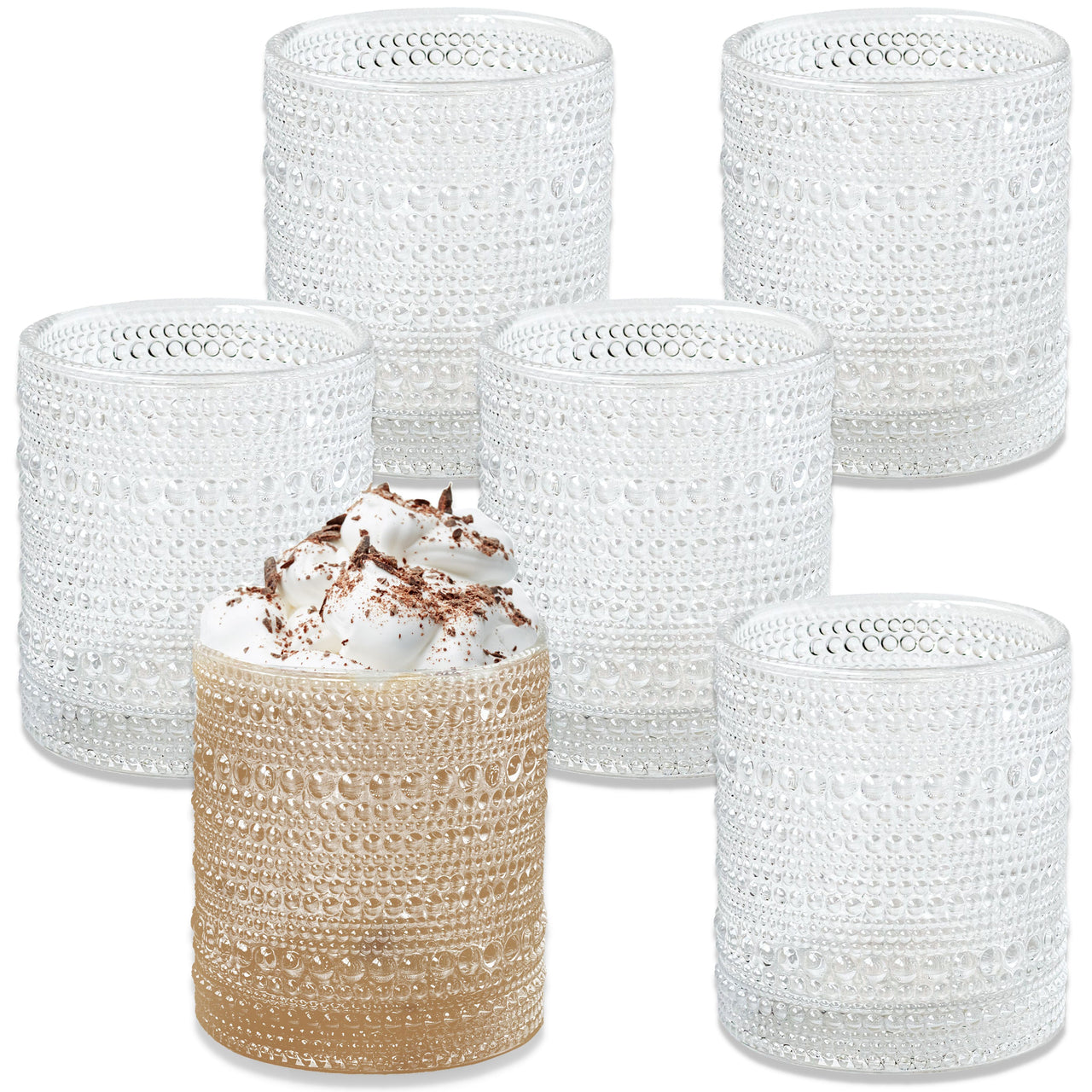 10 oz. Textured Hobnail Beaded Clear Rocks Drinking Glasses (Set of 6) - Alternate Image 8 | My Wedding Favors