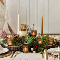 Ribbed Amber Glass Votive Candle Holder (Set of 6) - Alternate Image 3 | My Wedding Favors
