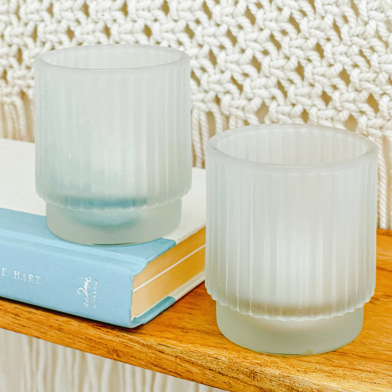 Ribbed Frosted Glass Votive Candle Holder (Set of 6) Alternate Image 6 My Wedding Favors  | Tealight/Votive Holder