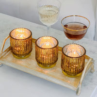 Ribbed Gold Glass Votive Candle Holder (Set of 6)Alternate Image 10, My Wedding Favors | Votive Tea Light Holder