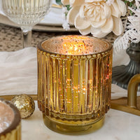 Ribbed Gold Glass Votive Candle Holder (Set of 6)Alternate Image 2, My Wedding Favors | Votive Tea Light Holder