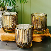 Ribbed Gold Glass Votive Candle Holder (Set of 6)Alternate Image 4, My Wedding Favors | Votive Tea Light Holder