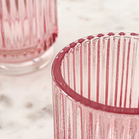 Thumbnail for Ribbed Pink Glass Votive Candle Holder (Set of 6) - Alternate Image 4 | My Wedding Favors