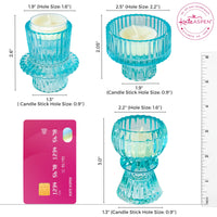 Vintage Ribbed Blue Glass Candle/Candlestick Holders Set of 6 - Assorted | Alternate Image 6 My Wedding Favors | Tealight/Votive Holder