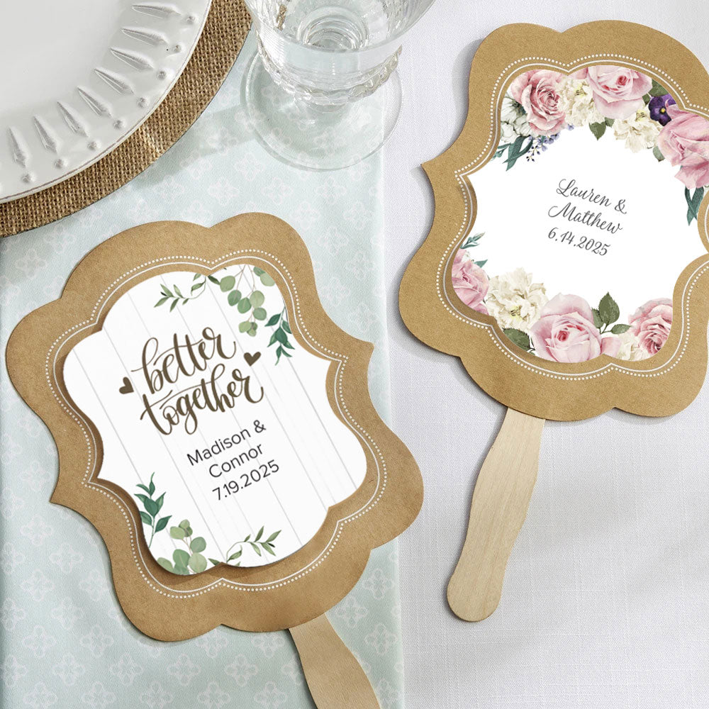 Kraft Hand Fan (Set of 20) (Personalization Available) - Alternate Image 4 | My Wedding Favors