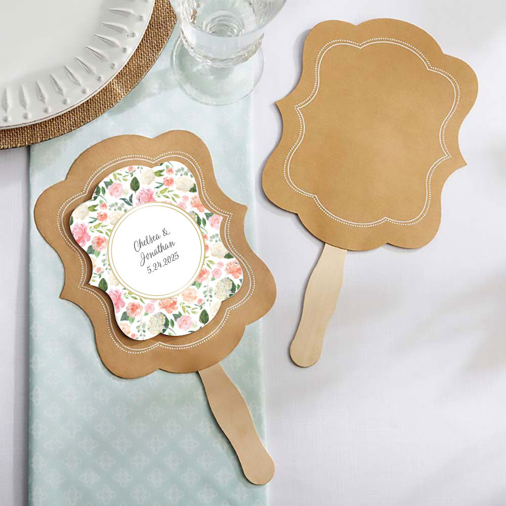 Kraft Hand Fan (Set of 20) (Personalization Available) - Alternate Image 5 | My Wedding Favors