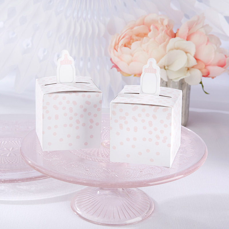 Classic Pink Baby Bottle Favor Box (Set of 24)