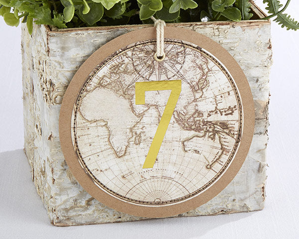 Travel & Adventure Gold Foil Table Numbers (1-18) - Alternate Image 2 | My Wedding Favors