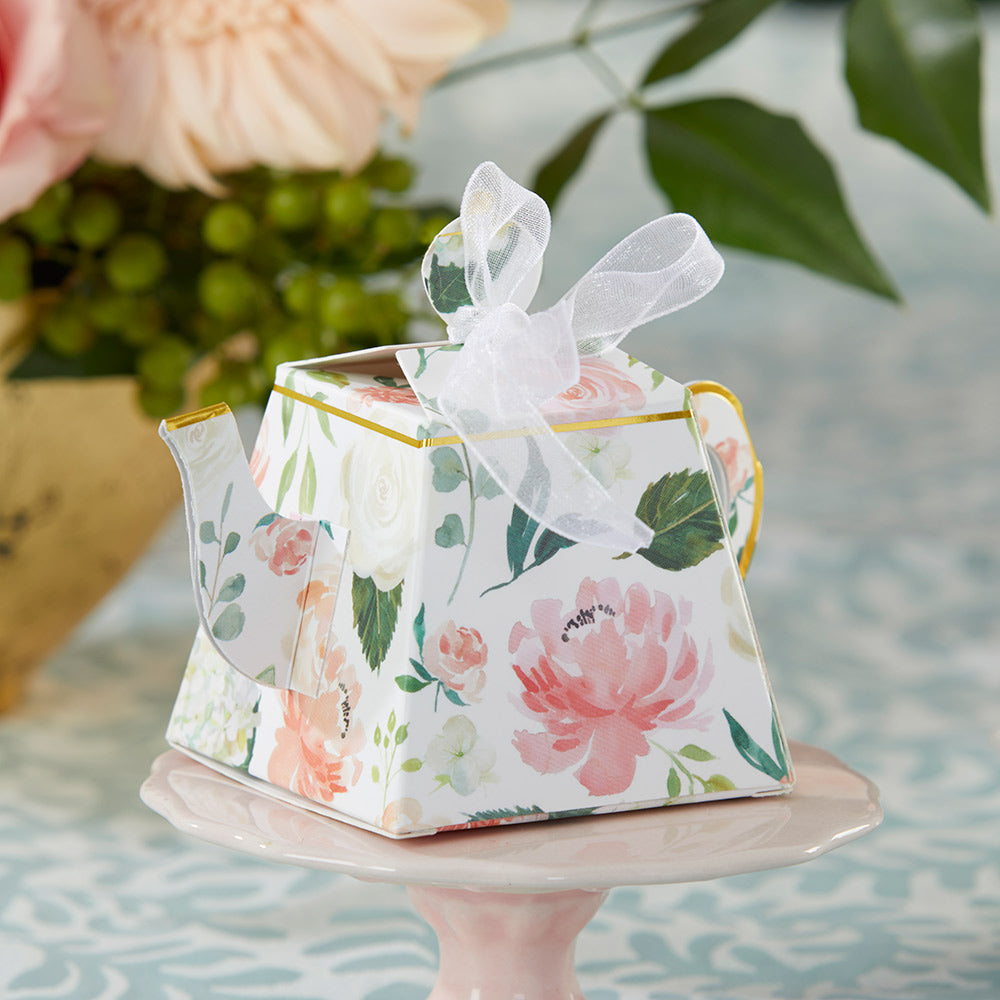 Floral Teapot Favor Box (Set of 24) - Alternate Image 3 | My Wedding Favors