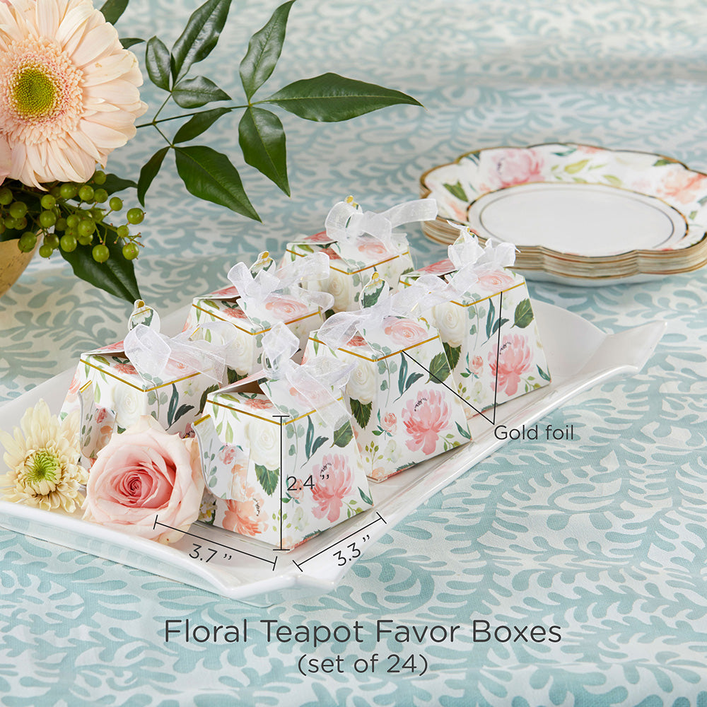 Floral Teapot Favor Box (Set of 24) - Main Image0 | My Wedding Favors