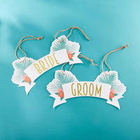 Thumbnail for Tropical Chic Bride & Groom Chair Signs - Main Image | My Wedding Favors