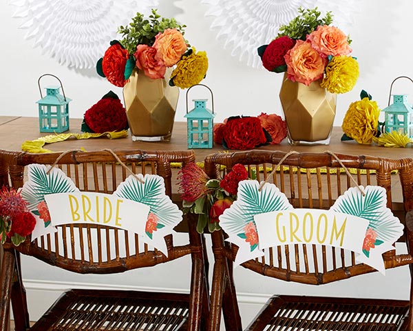 Tropical Chic Bride & Groom Chair Signs - Alternate Image 2 | My Wedding Favors