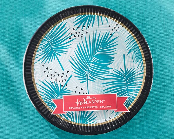 Tropical Chic 9 in. Premium Paper Plates (Set of 8) - Alternate Image 3 | My Wedding Favors