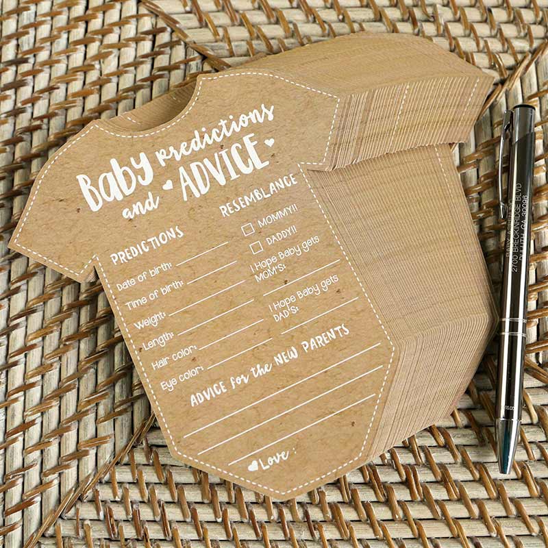 Baby Shower Prediction Advice Card - Onesie Shape (Set of 50) - Alternate Image 4 | My Wedding Favors