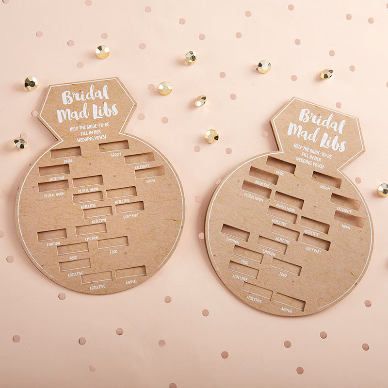 Kraft Bridal Shower Game Card - Ring Shape (Set of 50) - Main Image | My Wedding Favors