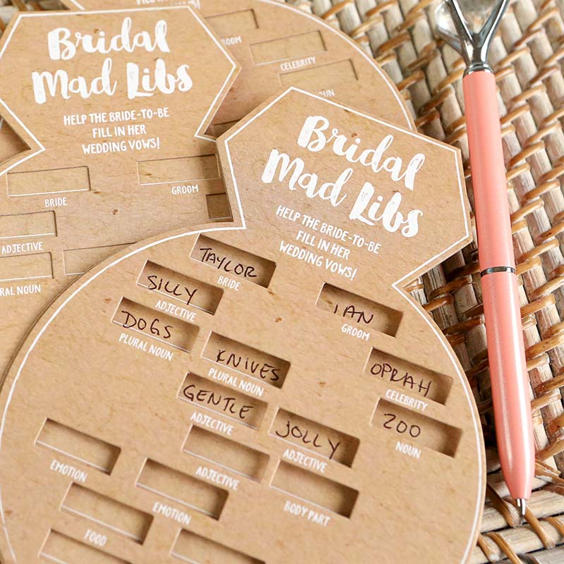 Kraft Bridal Shower Game Card - Ring Shape (Set of 50) - Alternate Image 8 | My Wedding Favors