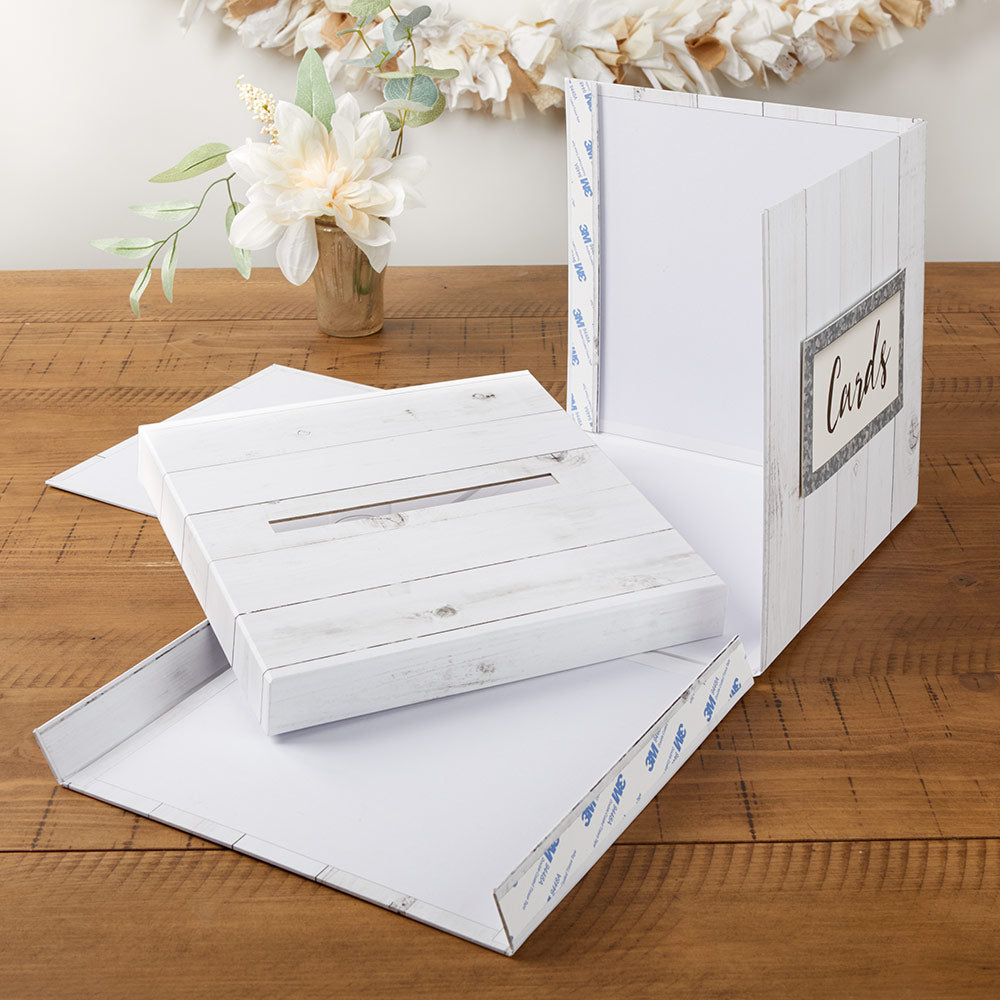 Rustic White Wood Card Box - Alternate Image 4 | My Wedding Favors