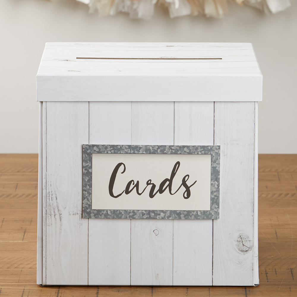 Rustic White Wood Card Box - Alternate Image 6 | My Wedding Favors